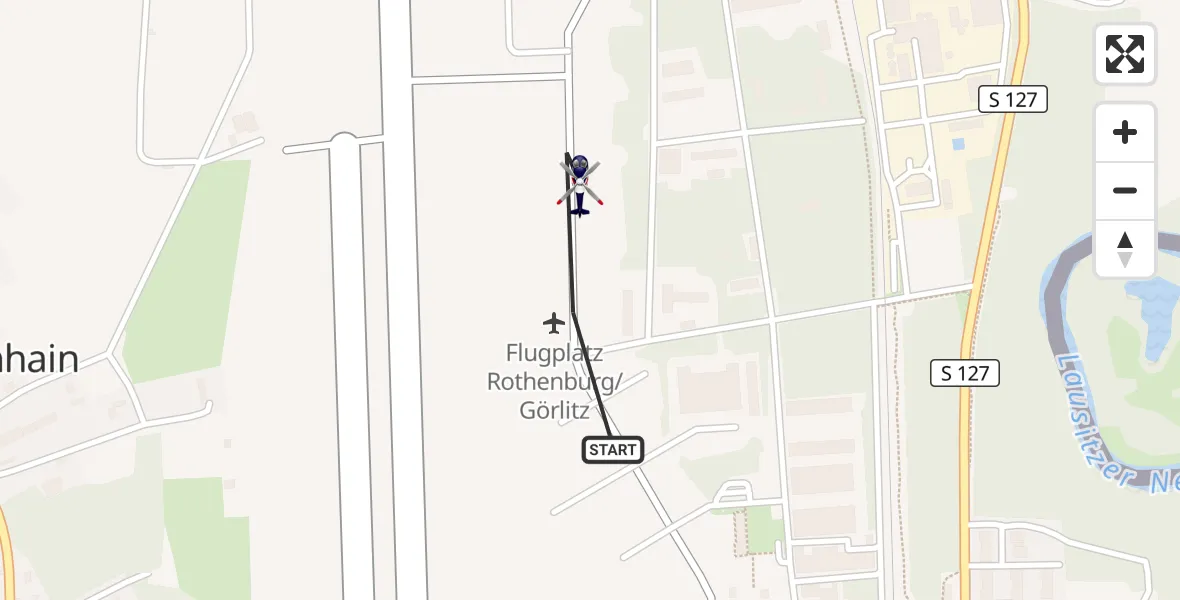 Flugroute Polizeihubschrauber Rothenburg/Görlitz Flugplatz - Rothenburg/Görlitz Flugplatz, 19 Mai 2026, 14:53