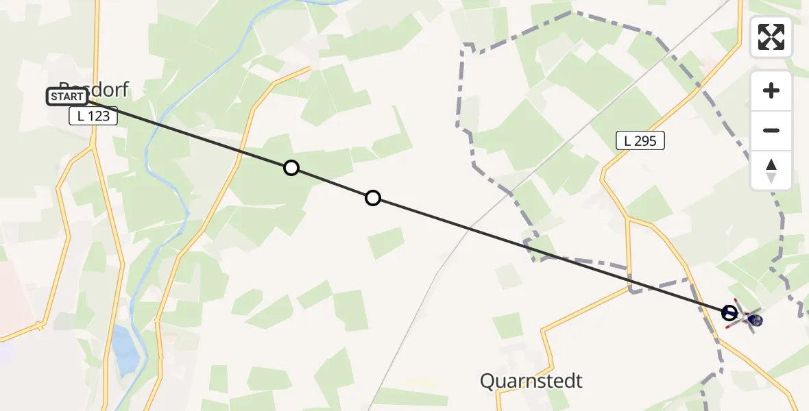 Flugroute Polizeihubschrauber Rosdorf - Borstel, 19 Mai 2026, 14:57