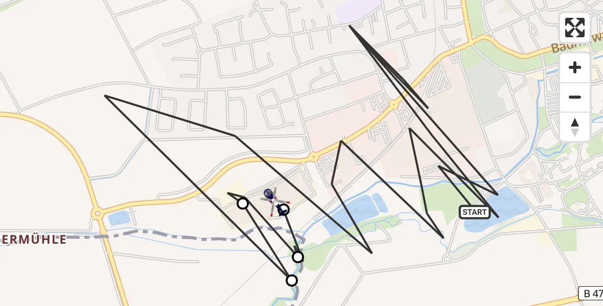 Flugroute Polizeihubschrauber Bad Windsheim - Bad Windsheim, 19 Mai 2026, 21:44