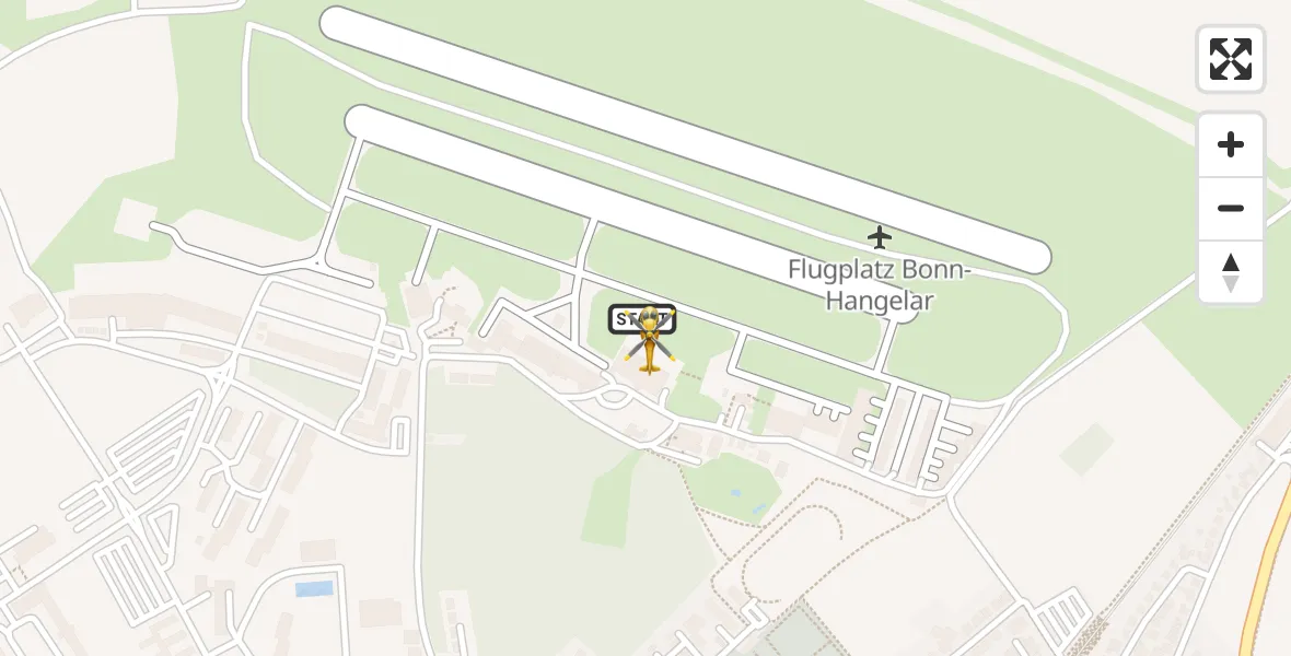 Flugroute Rettungshubschrauber Bonn-Hangelar Flugplatz - Bonn-Hangelar Flugplatz, 20 Mai 2026, 07:12