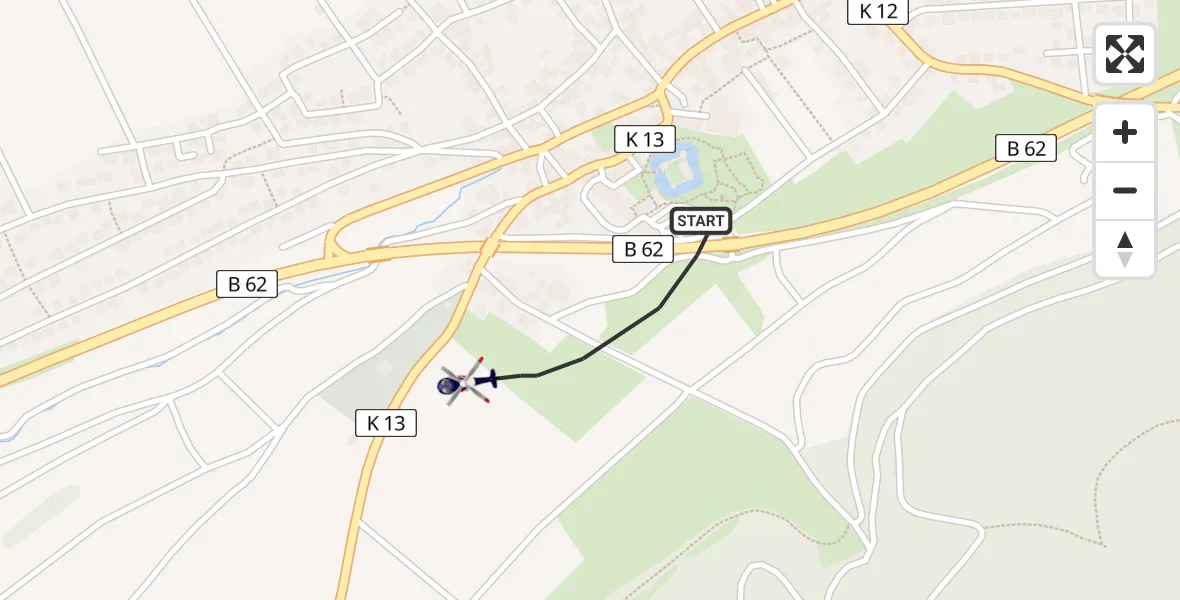 Flugroute Polizeihubschrauber Friedewald - Friedewald, 20 Mai 2026, 07:38