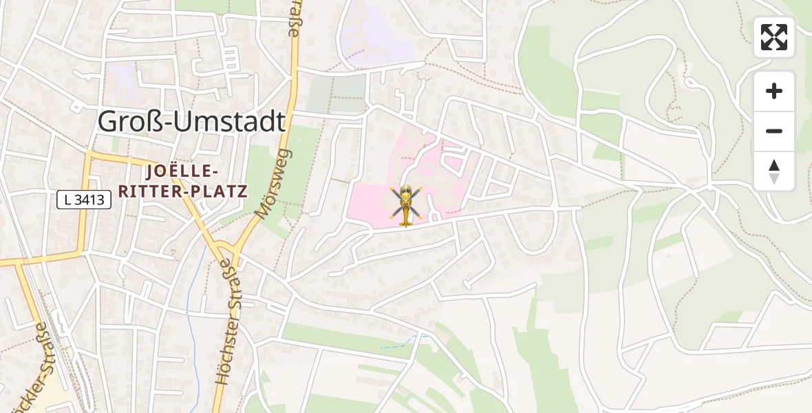 Flugroute Rettungshubschrauber Groß-Umstadt - Groß-Umstadt, 20 Mai 2026, 07:58
