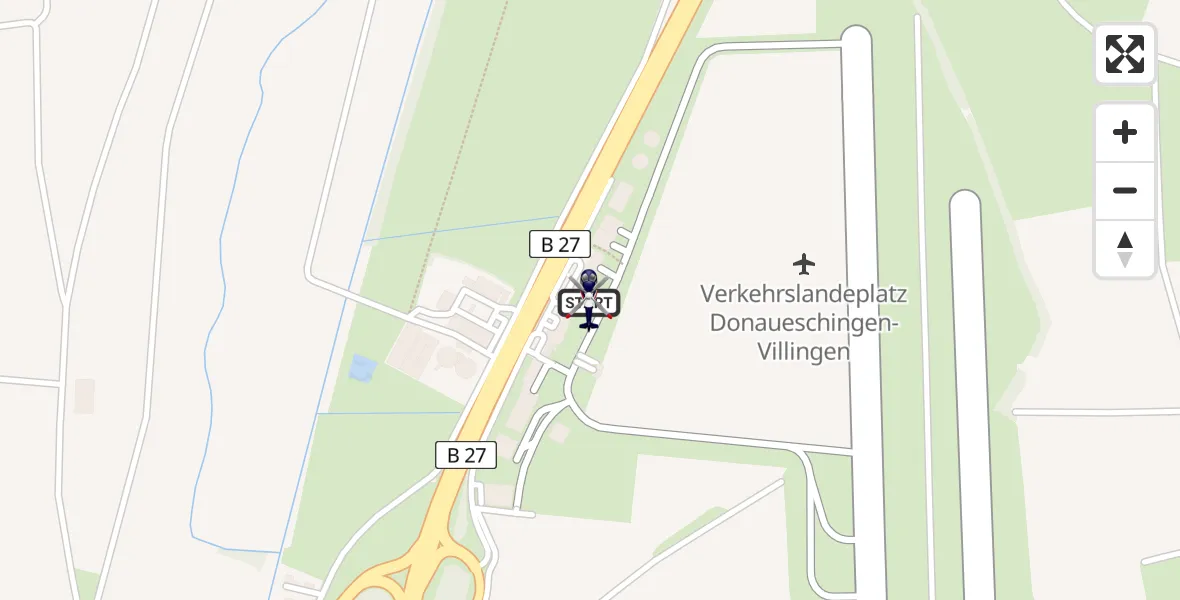 Flugroute Polizeihubschrauber Donaueschingen-Villingen Flugplatz - Donaueschingen-Villingen Flugplatz, 20 Mai 2026, 08:31