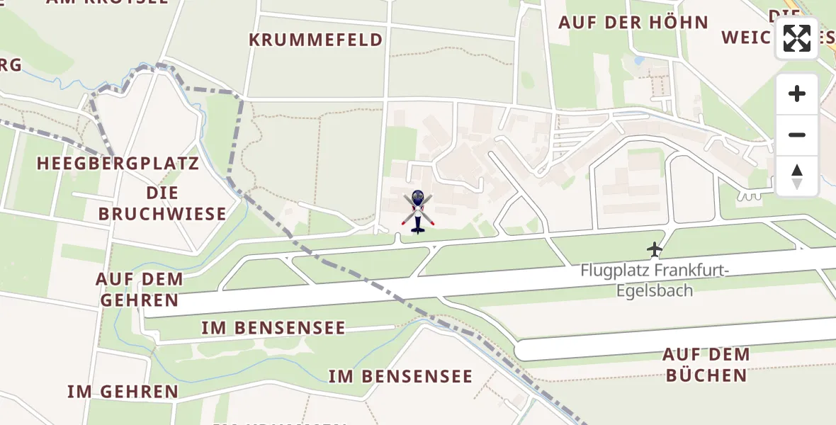 Flugroute Polizeihubschrauber Flughafen Frankfurt-Egelsbach - Flughafen Frankfurt-Egelsbach, 20 Mai 2026, 09:00