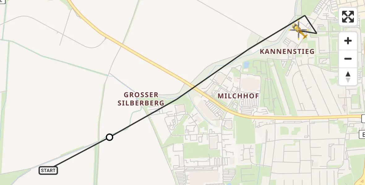 Flugroute Rettungshubschrauber Magdeburg Hospital - Magdeburg, 20 Mai 2026, 10:22