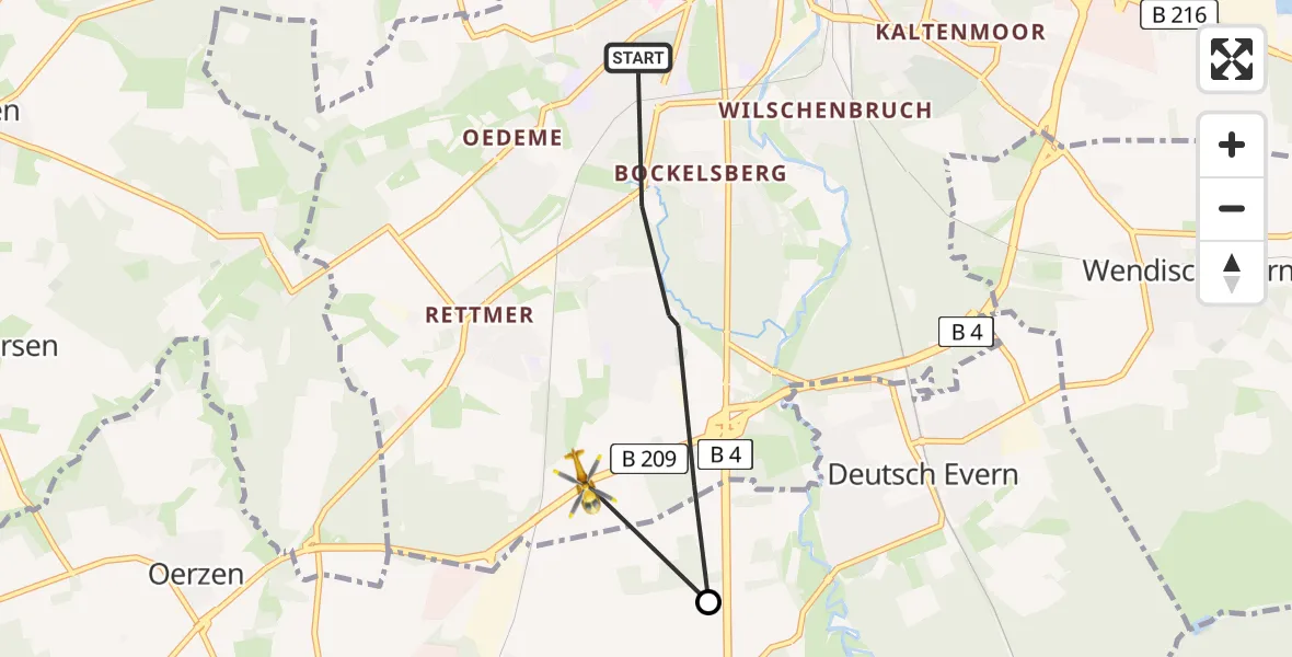 Flugroute Rettungshubschrauber Lüneburg - Lüneburg, 20 Mai 2026, 10:40