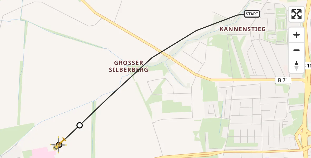 Flugroute Rettungshubschrauber Magdeburg - Magdeburg Hospital, 20 Mai 2026, 10:56