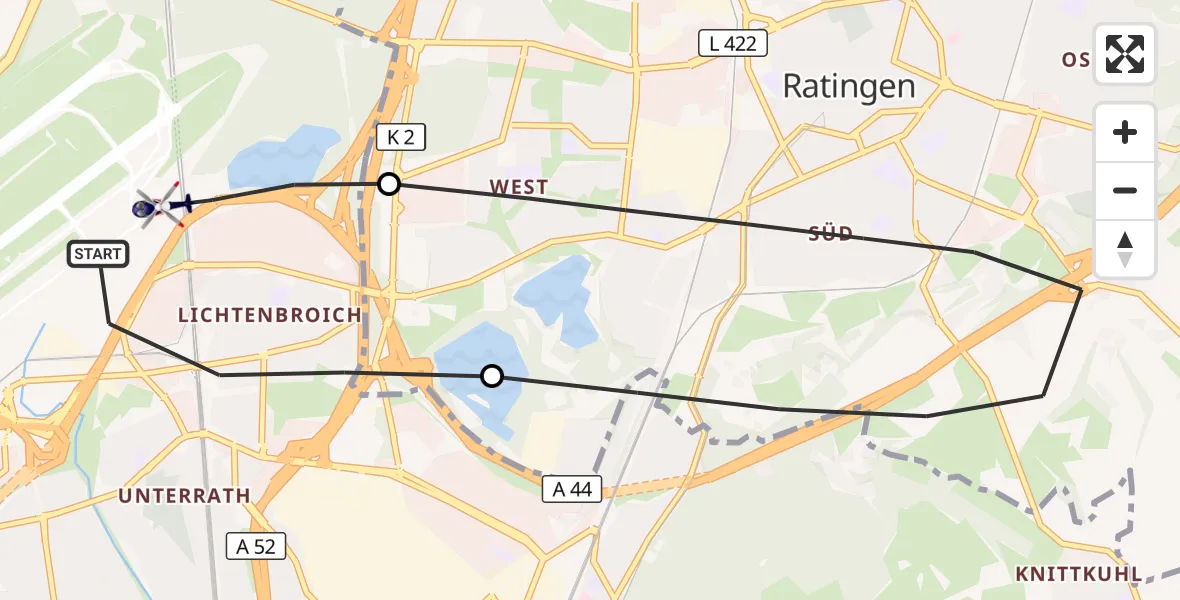 Flugroute Polizeihubschrauber Düsseldorf Flughafen - Düsseldorf Flughafen, 20 Mai 2026, 11:16