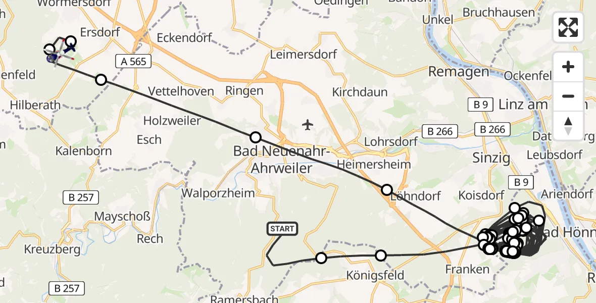 Flugroute Polizeihubschrauber Bad Neuenahr-Ahrweiler - Meckenheim, 20 Mai 2026, 11:44