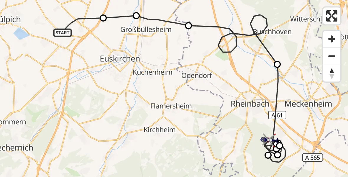 Flugroute Polizeihubschrauber Euskirchen - Rheinbach, 20 Mai 2026, 12:13