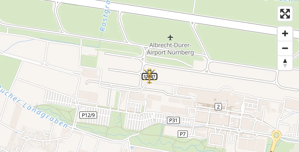 Flugroute Ambulanzhubschrauber Flughafen Nuremberg - Flughafen Nuremberg, 20 Mai 2026, 12:56