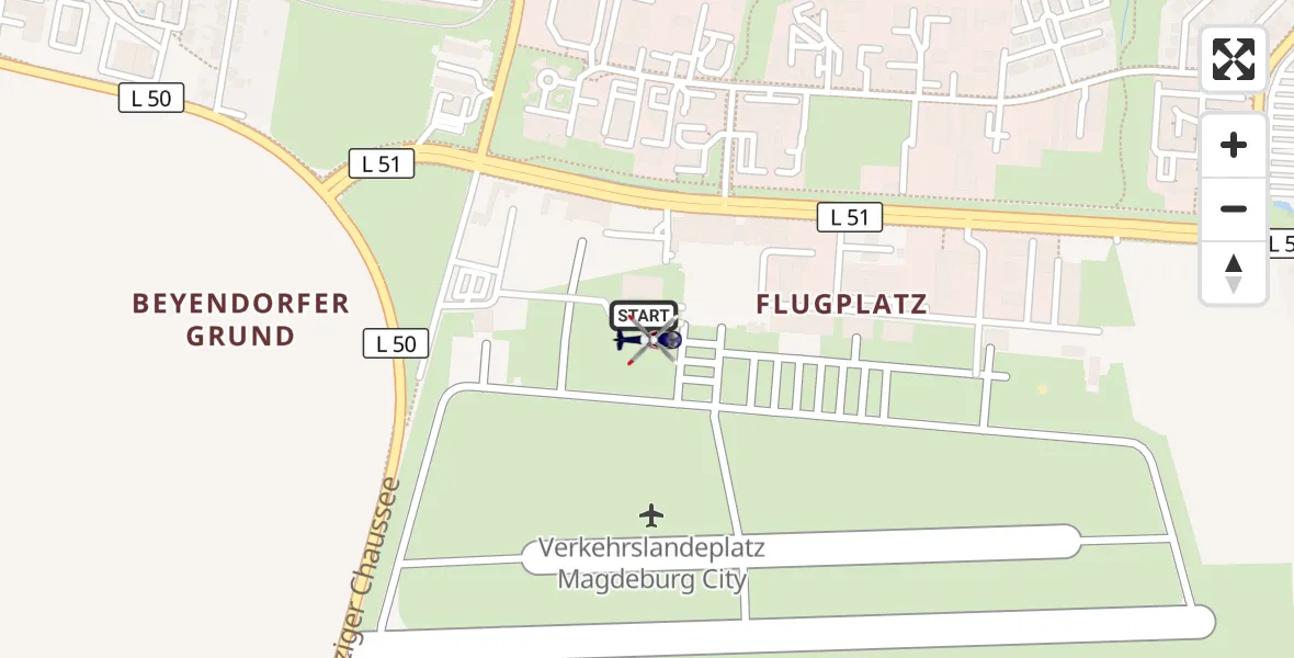 Flugroute Polizeihubschrauber Magdeburg City Flugplatz - Magdeburg City Flugplatz, 20 Mai 2026, 13:22
