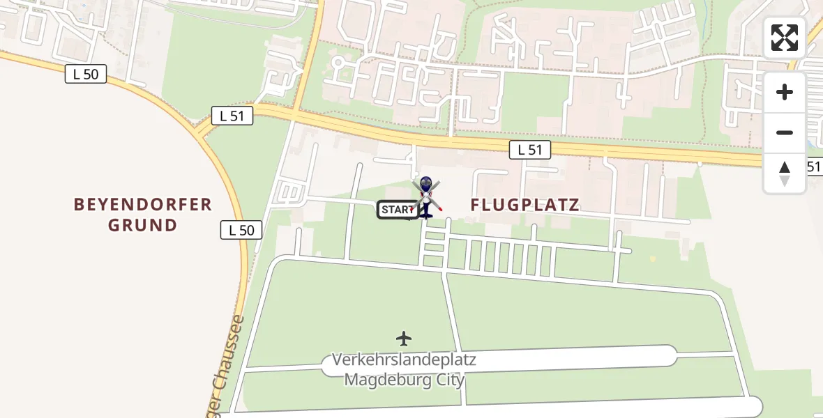 Flugroute Polizeihubschrauber Magdeburg City Flugplatz - Magdeburg City Flugplatz, 20 Mai 2026, 15:58