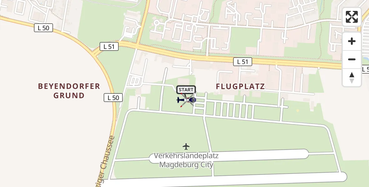 Flugroute Polizeihubschrauber Magdeburg City Flugplatz - Magdeburg City Flugplatz, 20 Mai 2026, 16:59