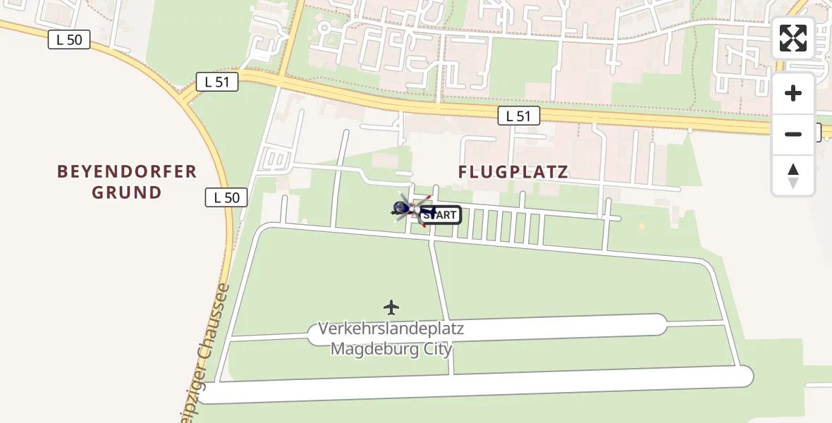 Flugroute Polizeihubschrauber Magdeburg City Flugplatz - Magdeburg City Flugplatz, 20 Mai 2026, 17:21