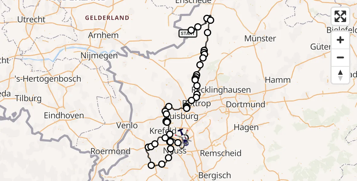 Flugroute Polizeihubschrauber Vreden - Düsseldorf Flughafen, 20 Mai 2026, 18:24