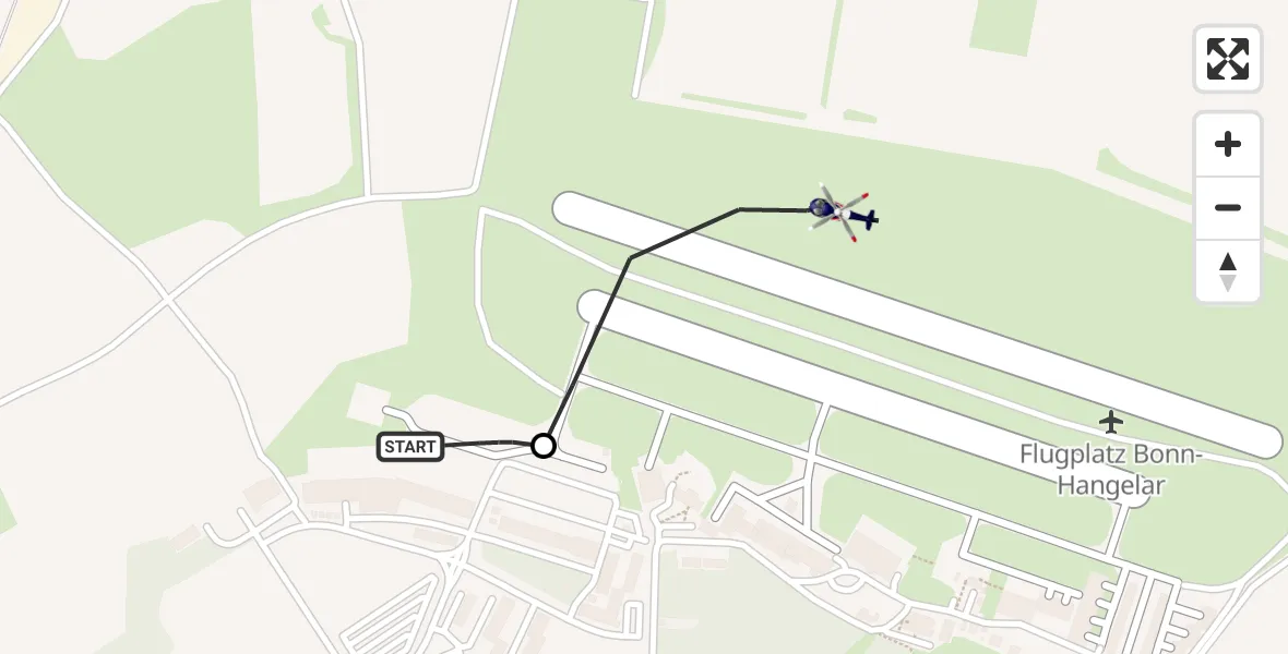 Flugroute Polizeihubschrauber Sankt Augustin - Bonn-Hangelar Flugplatz, 21 Mai 2026, 05:49