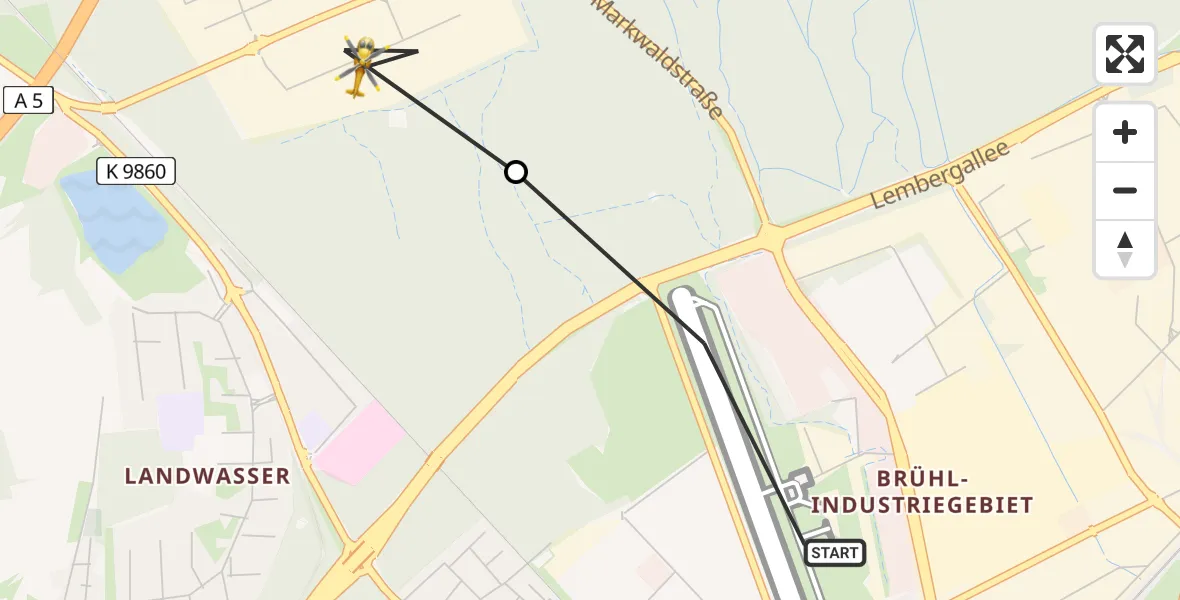 Flugroute Rettungshubschrauber Freiburg im Breisgau Flugplatz - Freiburg im Breisgau, 21 Mai 2026, 07:38