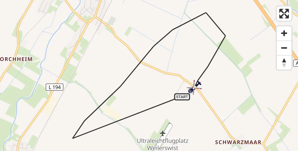 Flugroute Polizeihubschrauber Weilerswist - Weilerswist, 21 Mai 2026, 07:53