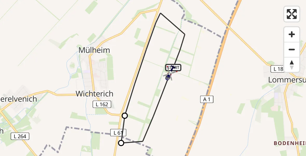 Flugroute Polizeihubschrauber Zülpich - Zülpich, 21 Mai 2026, 08:03