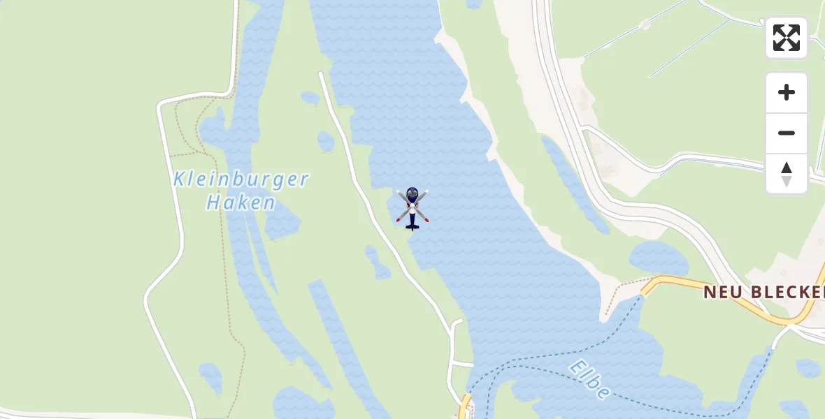 Flugroute Polizeihubschrauber Bleckede - Bleckede, 21 Mai 2026, 08:31
