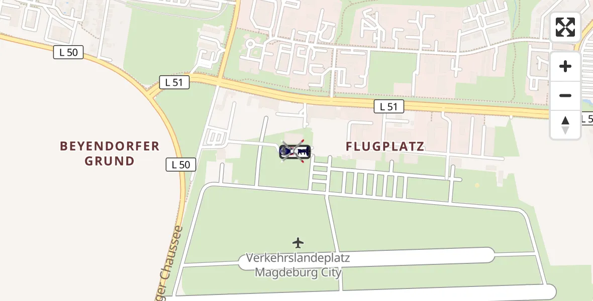 Flugroute Polizeihubschrauber Magdeburg City Flugplatz - Magdeburg City Flugplatz, 21 Mai 2026, 11:06