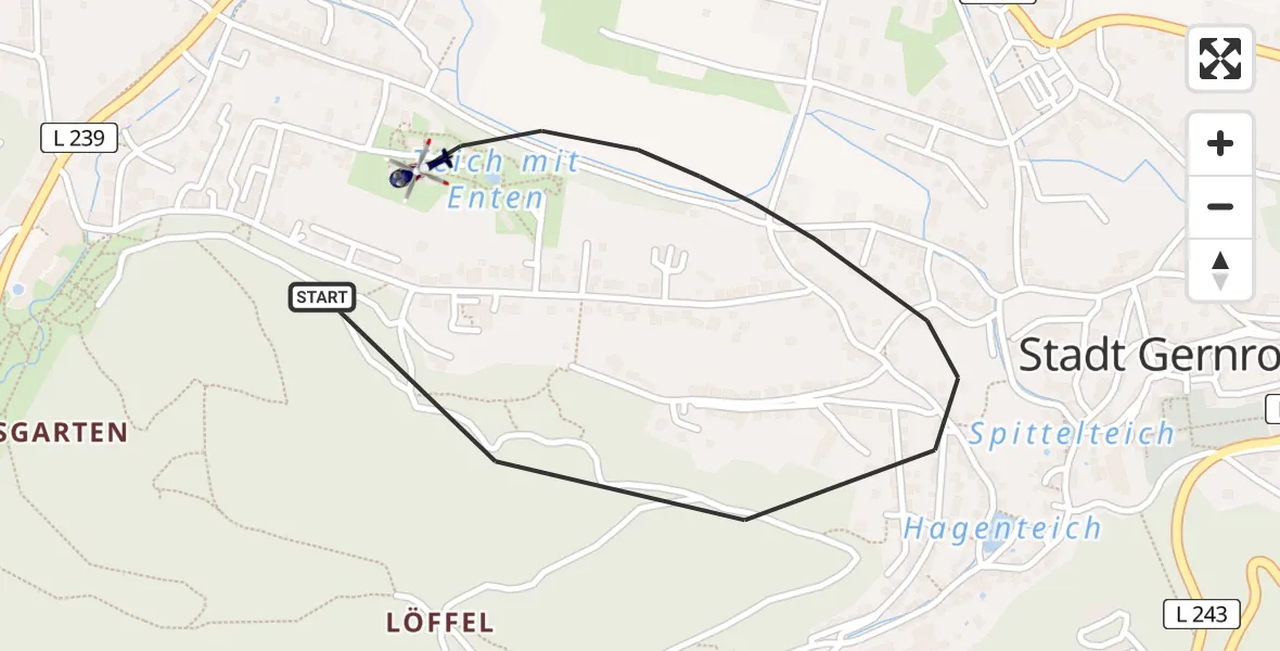 Flugroute Polizeihubschrauber Quedlinburg - Quedlinburg, 21 Mai 2026, 11:52