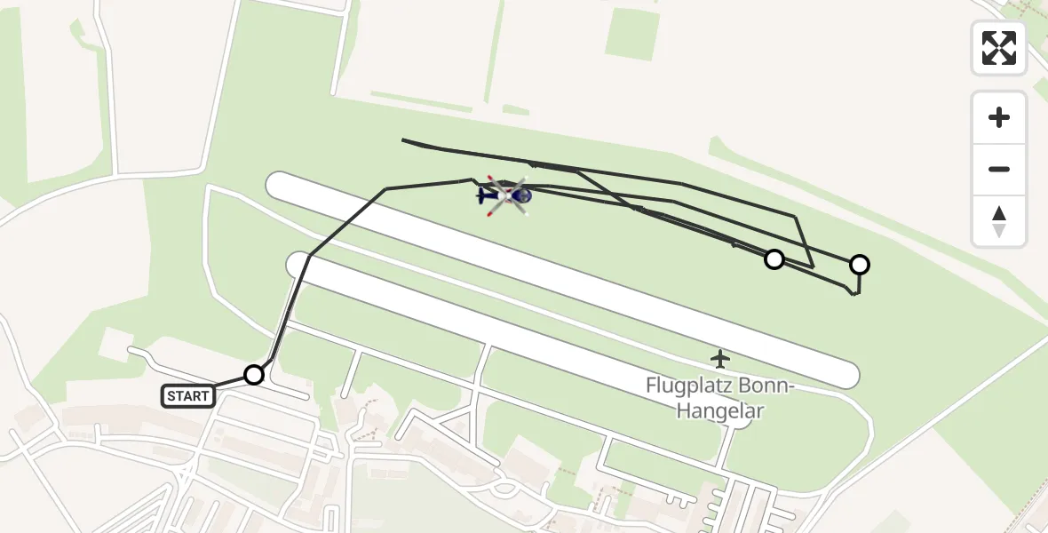 Flugroute Polizeihubschrauber Sankt Augustin - Bonn-Hangelar Flugplatz, 21 Mai 2026, 13:00