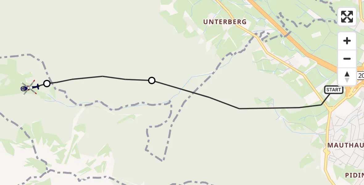 Flugroute Polizeihubschrauber Piding - Piding, 21 Mai 2026, 13:12