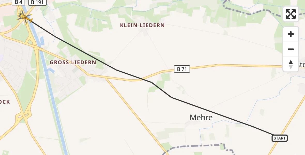 Flugroute Rettungshubschrauber Uelzen - Uelzen, 21 Mai 2026, 15:09