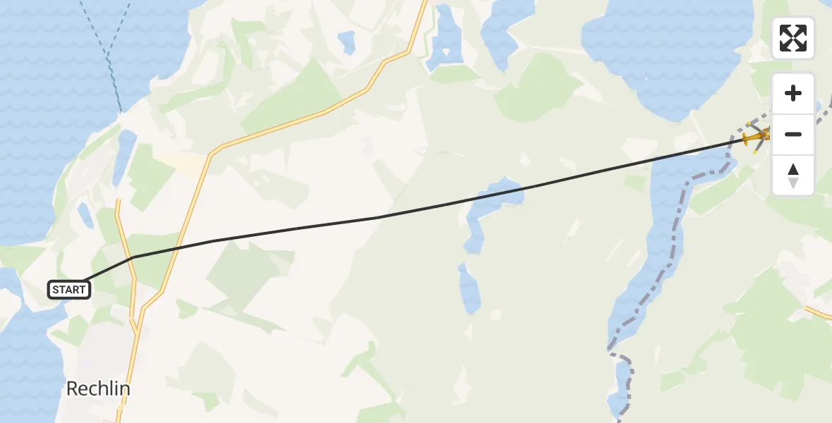 Flugroute Rettungshubschrauber Rechlin - Mirow, 21 Mai 2026, 16:08