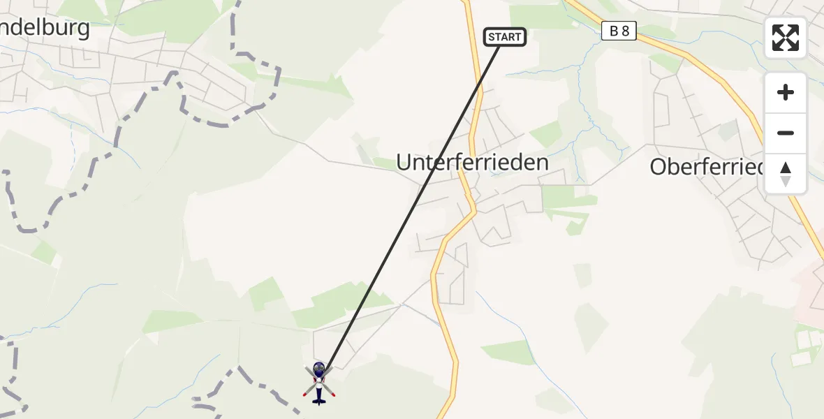 Flugroute Polizeihubschrauber Burgthann - Burgthann, 21 Mai 2026, 16:30