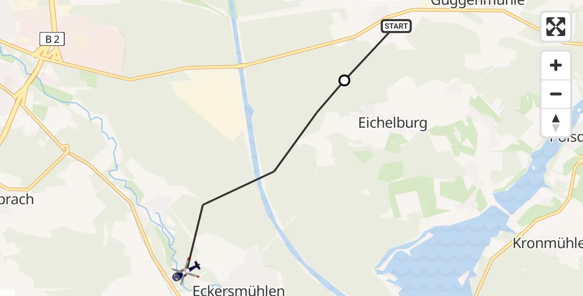 Flugroute Polizeihubschrauber Allersberg - Roth, 21 Mai 2026, 16:34