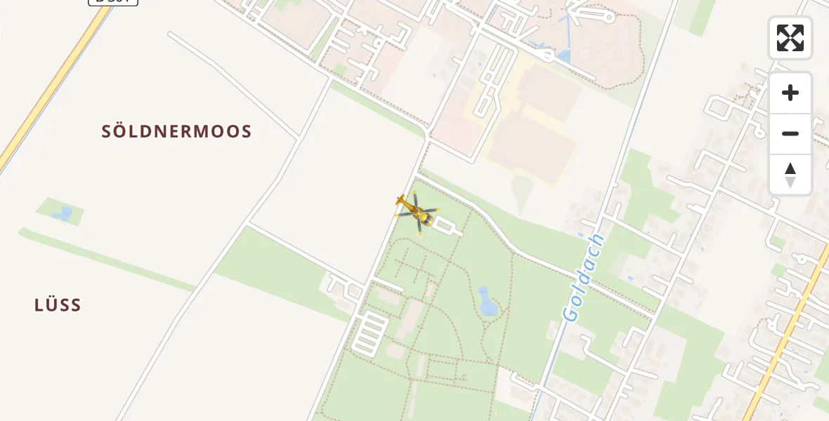 Flugroute Rettungshubschrauber Hallbergmoos - Hallbergmoos, 21 Mai 2026, 23:00