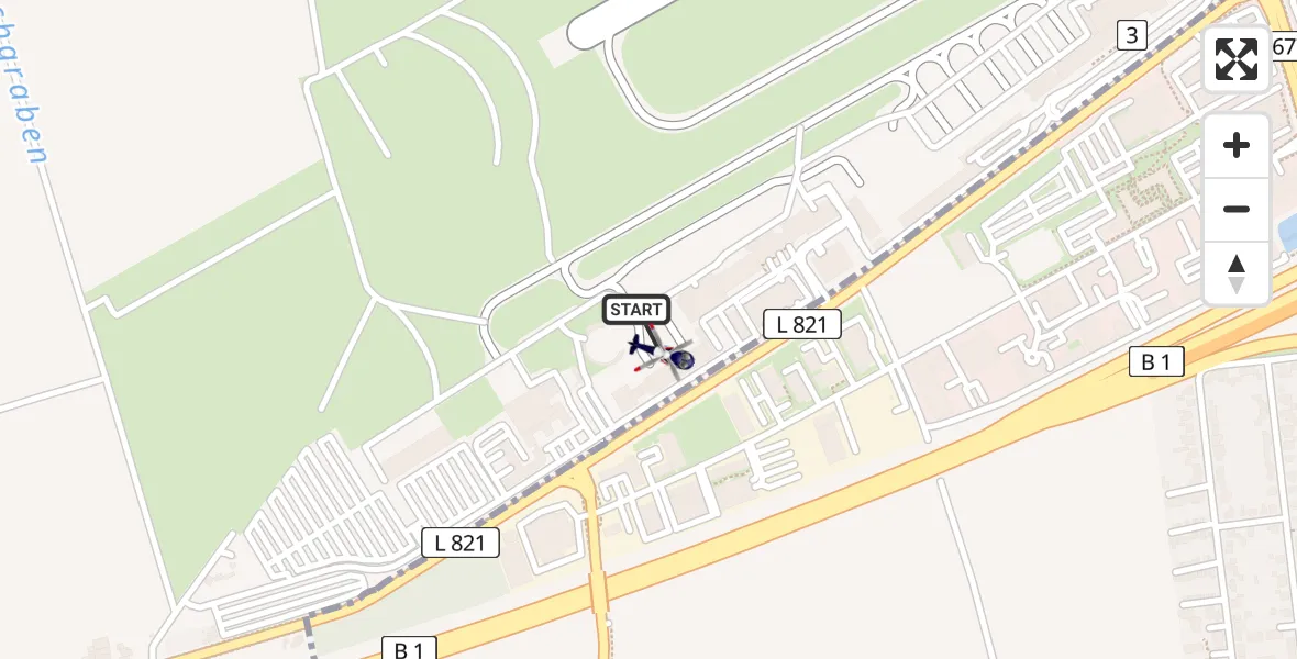 Flugroute Polizeihubschrauber Dortmund Flughafen - Dortmund Flughafen, 22 Mai 2026, 00:37