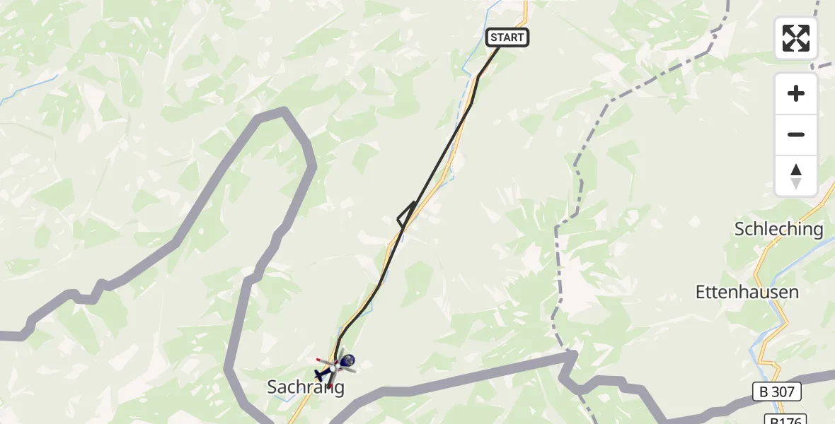 Flugroute Polizeihubschrauber Aschau i.Chiemgau - Aschau i.Chiemgau, 22 Mai 2026, 07:14