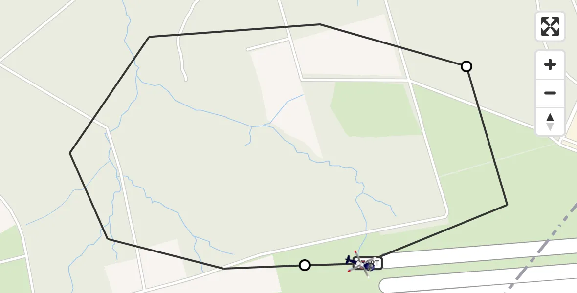Flugroute Polizeihubschrauber Dinslaken-Schwarze Heide Flugplatz - Dinslaken-Schwarze Heide Flugplatz, 22 Mai 2026, 07:36