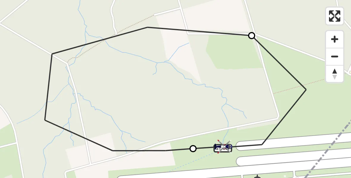 Flugroute Polizeihubschrauber Dinslaken-Schwarze Heide Flugplatz - Dinslaken-Schwarze Heide Flugplatz, 22 Mai 2026, 07:38