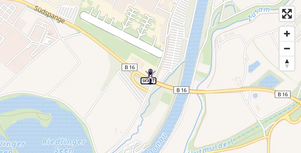 Flugroute Polizeihubschrauber Donauwörth Hubschrauberlandeplatz - Donauwörth Hubschrauberlandeplatz, 22 Mai 2026, 07:40