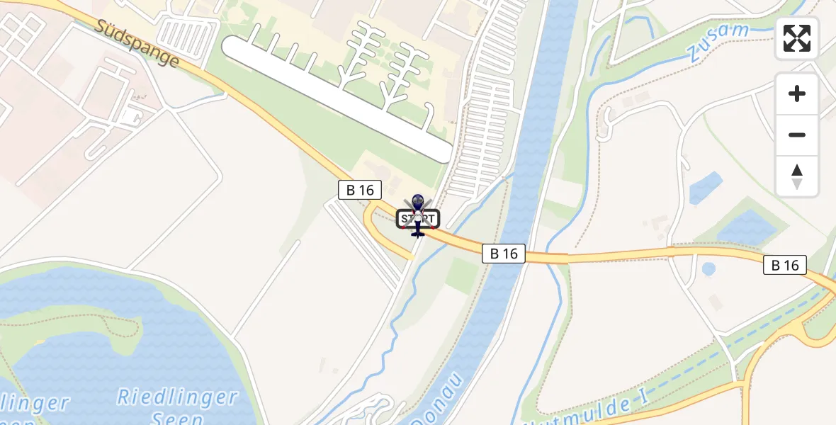 Flugroute Polizeihubschrauber Donauwörth Hubschrauberlandeplatz - Donauwörth Hubschrauberlandeplatz, 22 Mai 2026, 07:53