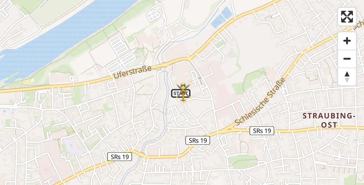 Flugroute Rettungshubschrauber Sankt Elisabeth Hospital Straubing - Sankt Elisabeth Hospital Straubing, 22 Mai 2026, 08:17