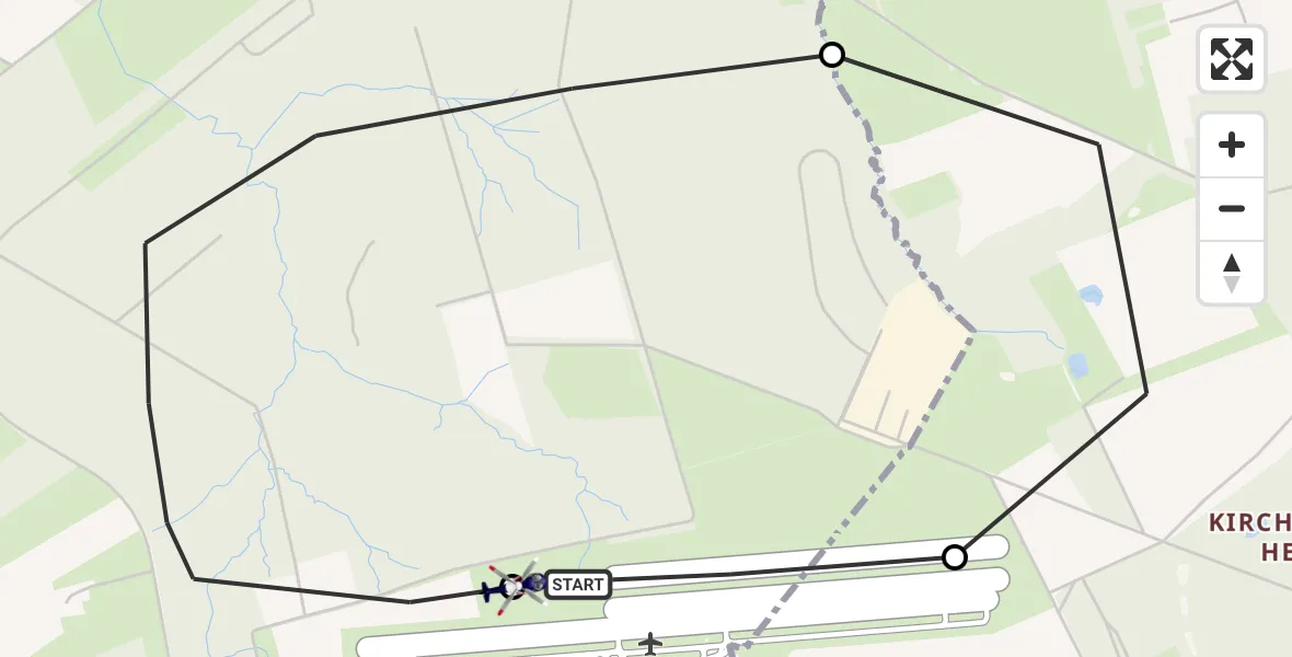 Flugroute Polizeihubschrauber Dinslaken-Schwarze Heide Flugplatz - Dinslaken-Schwarze Heide Flugplatz, 22 Mai 2026, 08:23