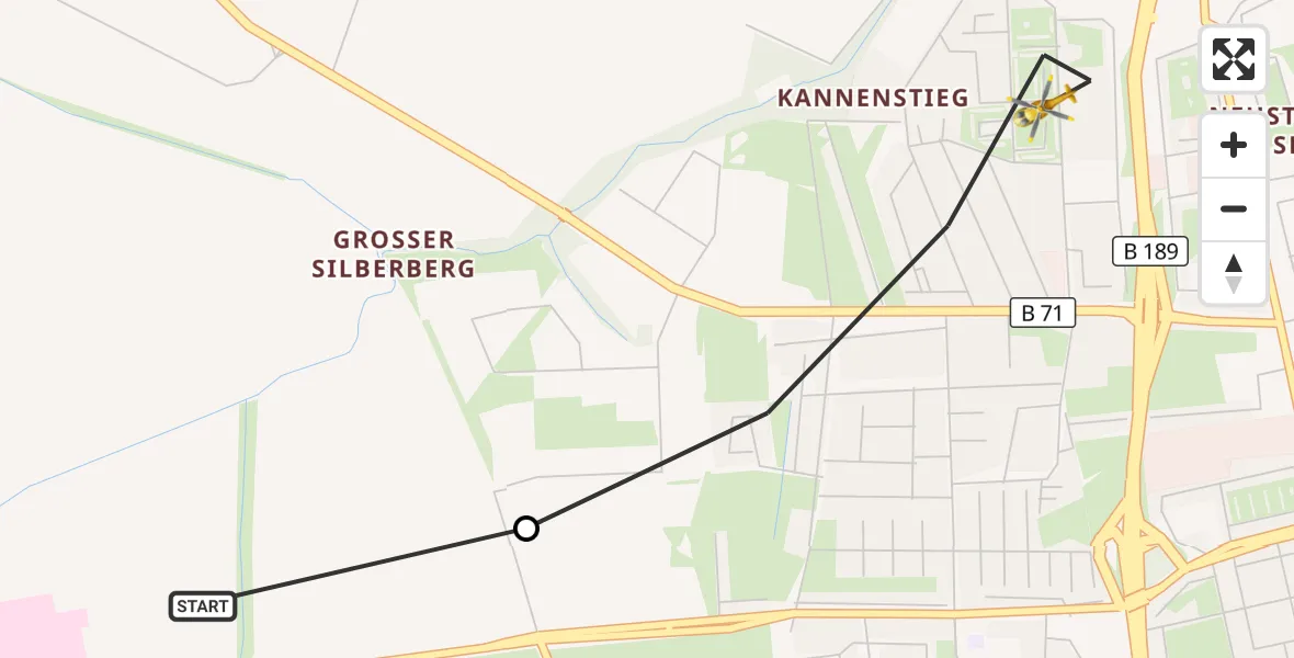 Flugroute Rettungshubschrauber Magdeburg Hospital - Magdeburg, 22 Mai 2026, 08:37