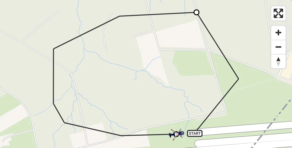 Flugroute Polizeihubschrauber Dinslaken-Schwarze Heide Flugplatz - Dinslaken-Schwarze Heide Flugplatz, 22 Mai 2026, 08:43