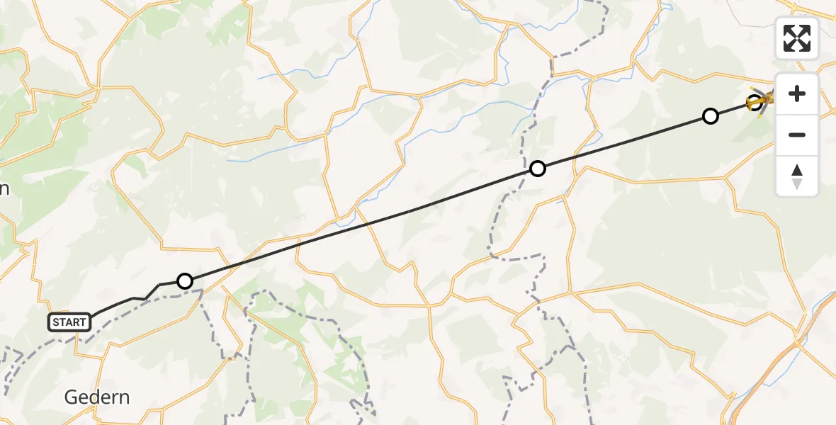 Flugroute Rettungshubschrauber Schotten - Fulda, 22 Mai 2026, 09:40