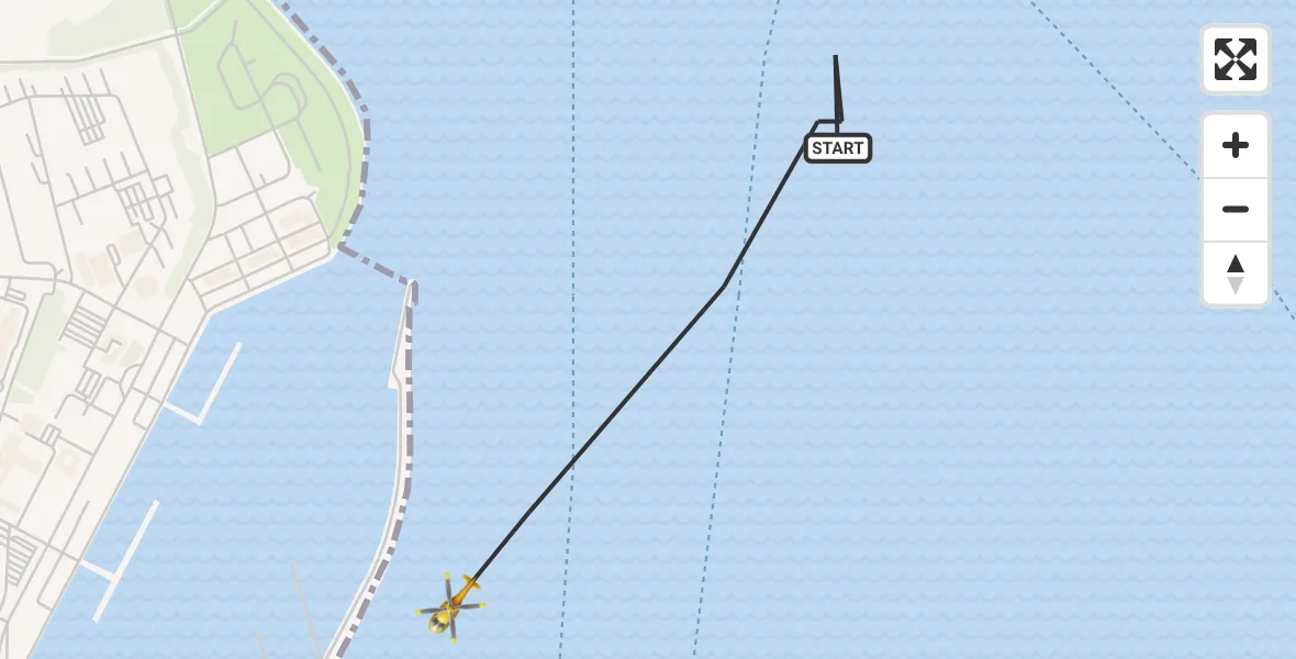 Flugroute Rettungshubschrauber Wilhelmshaven - Wilhelmshaven, 22 Mai 2026, 09:51
