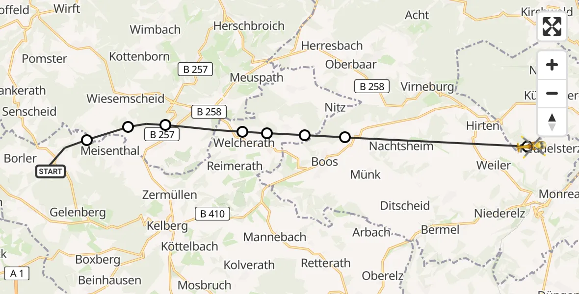 Flugroute Ambulanzhubschrauber Bodenbach - Reudelsterz, 22 Mai 2026, 09:54
