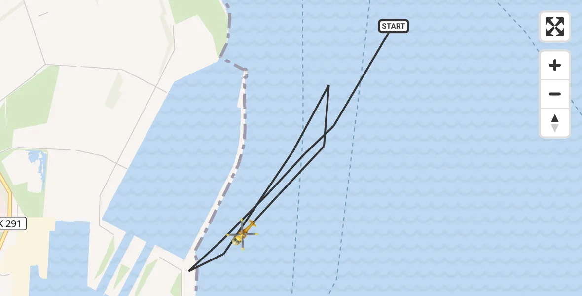 Flugroute Rettungshubschrauber Wilhelmshaven - Wilhelmshaven, 22 Mai 2026, 10:42