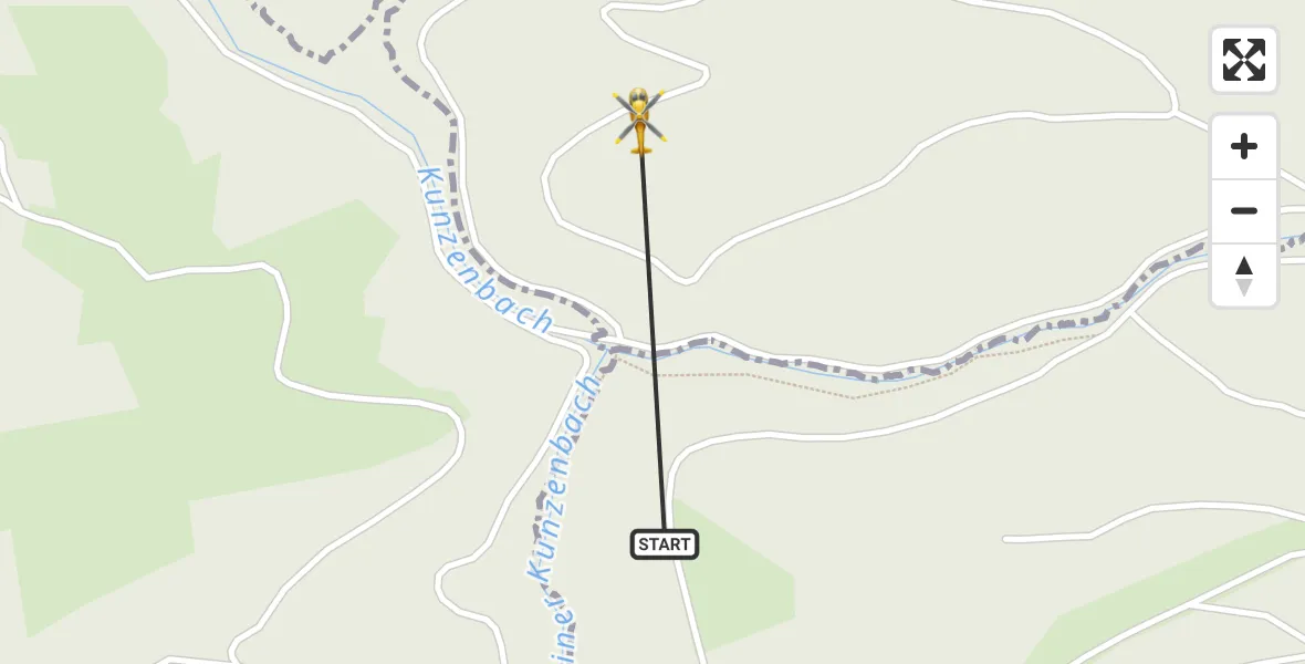 Flugroute Rettungshubschrauber Ellrich - Harz (Landkreis Goslar), 22 Mai 2026, 10:45
