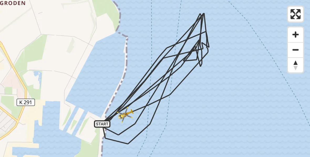 Flugroute Rettungshubschrauber Wilhelmshaven - Wilhelmshaven, 22 Mai 2026, 11:17